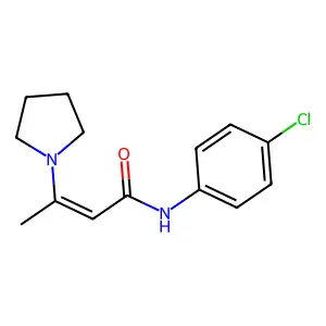 N-(4-chlorophenyl)-3-pyrrolidin-1-ylbut-2-enamide structure