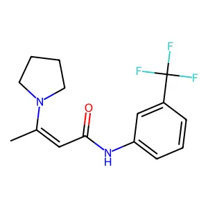3-(1-pyrrolidinyl)-N-[3-(trifluoromethyl)phenyl]-2-butenamide structure