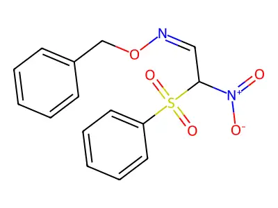 2-(benzenesulfonyl)-2-nitro-N-phenylmethoxyethanimine structure