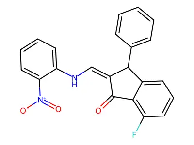 7-Fluoro-2-[(2-nitroanilino)methylene]-3-phenyl-1-indanone structure