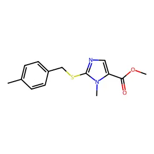 methyl 1-methyl-2-[(4-methylbenzyl)sulfanyl]-1H-imidazole-5-carboxylate structure