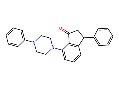 3-Phenyl-7-(4-phenylpiperazino)-1-indanone structure