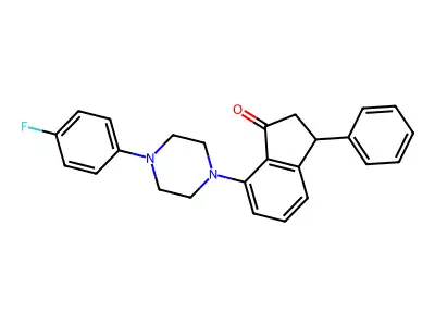 7-[4-(4-Fluorophenyl)piperazino]-3-phenyl-1-indanone structure