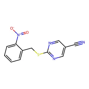 2-((2-Nitrobenzyl)sulfanyl)-5-pyrimidinecarbonitrile structure