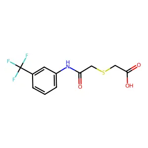 2-({2-Oxo-2-[3-(trifluoromethyl)anilino]-ethyl}sulfanyl)acetic acid structure