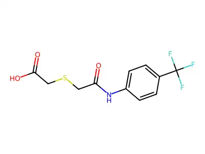2-({2-Oxo-2-[4-(trifluoromethyl)anilino]-ethyl}sulfanyl)acetic acid structure