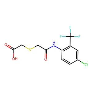 2-({2-[4-Chloro-2-(trifluoromethyl)anilino]-2-oxoethyl}sulfanyl)acetic acid structure