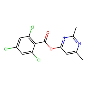 2,6-Dimethyl-4-pyrimidinyl 2,4,6-trichlorobenzenecarboxylate structure