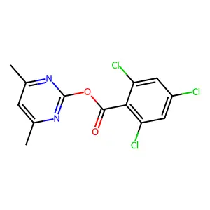 4,6-Dimethyl-2-pyrimidinyl 2,4,6-trichlorobenzenecarboxylate structure