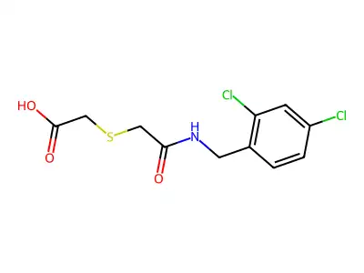 2-({2-[(2,4-Dichlorobenzyl)amino]-2-oxoethyl}sulfanyl)acetic acid structure