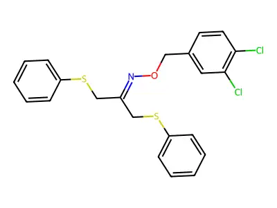 N-[(3,4-dichlorophenyl)methoxy]-1,3-bis(phenylsulfanyl)propan-2-imine structure