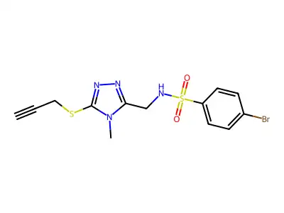 4-bromo-N-{[4-methyl-5-(2-propynylsulfanyl)-4H-1,2,4-triazol-3-yl]methyl}benzenesulfonamide structure
