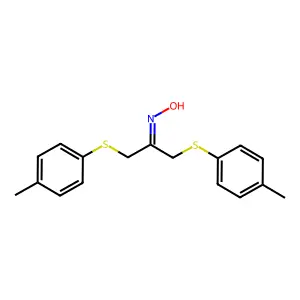 1,3-Bis[(4-methylphenyl)sulfanyl]acetone oxime structure