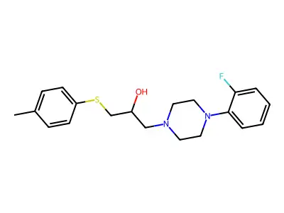 1-[4-(2-Fluorophenyl)piperazino]-3-[(4-methylphenyl)sulfanyl]-2-propanol structure