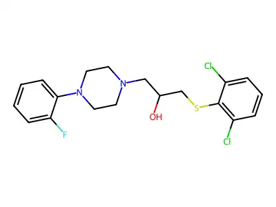 1-[(2,6-Dichlorophenyl)sulfanyl]-3-[4-(2-fluorophenyl)piperazino]-2-propanol structure