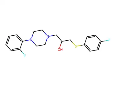 1-[4-(2-Fluorophenyl)piperazino]-3-[(4-fluorophenyl)sulfanyl]-2-propanol structure