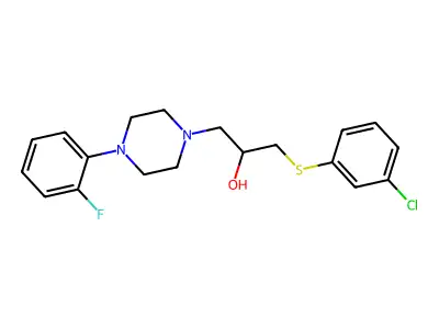 1-[(3-Chlorophenyl)sulfanyl]-3-[4-(2-fluorophenyl)piperazino]-2-propanol structure