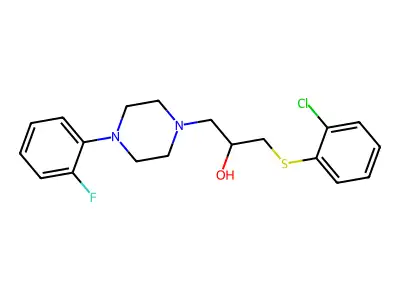 1-[(2-Chlorophenyl)sulfanyl]-3-[4-(2-fluorophenyl)piperazino]-2-propanol structure