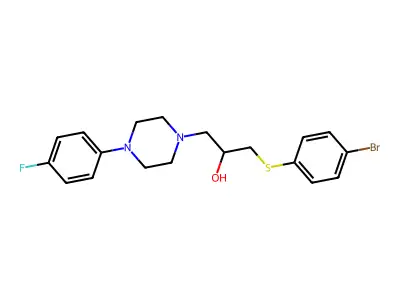1-[(4-Bromophenyl)sulfanyl]-3-[4-(4-fluorophenyl)piperazino]-2-propanol structure