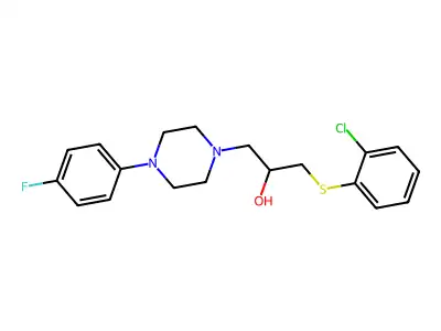 1-[(2-Chlorophenyl)sulfanyl]-3-[4-(4-fluorophenyl)piperazino]-2-propanol structure