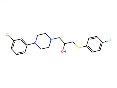 1-[4-(3-Chlorophenyl)piperazino]-3-[(4-fluorophenyl)sulfanyl]-2-propanol structure