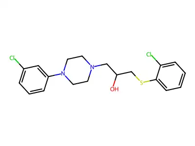 1-[4-(3-Chlorophenyl)piperazino]-3-[(2-chlorophenyl)sulfanyl]-2-propanol structure