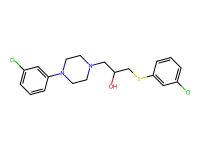 1-[4-(3-Chlorophenyl)piperazino]-3-[(3-chlorophenyl)sulfanyl]-2-propanol structure
