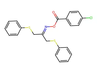 [1,3-Bis(phenylsulfanyl)propan-2-ylideneamino] 4-chlorobenzoate structure