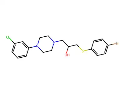 1-[(4-Bromophenyl)sulfanyl]-3-[4-(3-chlorophenyl)piperazino]-2-propanol structure