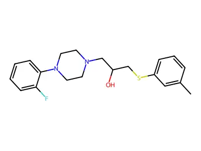 1-[4-(2-Fluorophenyl)piperazino]-3-[(3-methylphenyl)sulfanyl]-2-propanol structure