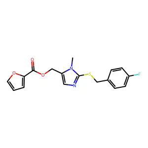 {2-[(4-fluorobenzyl)sulfanyl]-1-methyl-1H-imidazol-5-yl}methyl 2-furoate structure