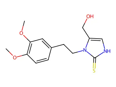 [1-(3,4-dimethoxyphenethyl)-2-sulfanyl-1H-imidazol-5-yl]methanol structure