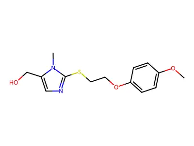 (2-{[2-(4-methoxyphenoxy)ethyl]sulfanyl}-1-methyl-1H-imidazol-5-yl)methanol structure