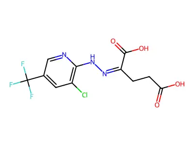 2-(2-(3-Chloro-5-(trifluoromethyl)pyridin-2-yl)hydrazono)pentanedioic acid structure