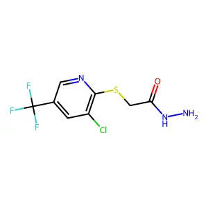2-{[3-Chloro-5-(trifluoromethyl)-2-pyridinyl]-sulfanyl}acetohydrazide structure