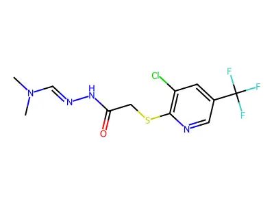 2-[3-chloro-5-(trifluoromethyl)pyridin-2-yl]sulfanyl-N-(dimethylaminomethylideneamino)acetamide structure