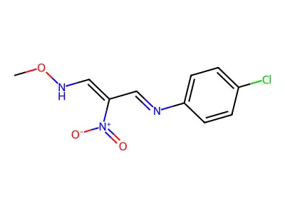 {3-[(4-Chlorophenyl)imino]-2-nitroprop-1-en-1-yl}(methoxy)amine structure