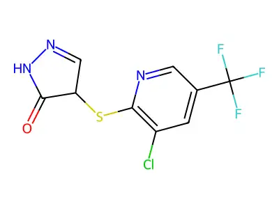 4-{[3-chloro-5-(trifluoromethyl)-2-pyridinyl]sulfanyl}-2,4-dihydro-3H-pyrazol-3-one structure