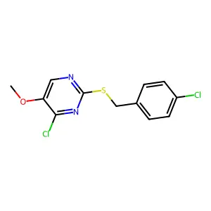 4-Chloro-2-((4-chlorobenzyl)sulfanyl)-5-methoxypyrimidine structure