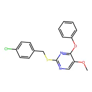 2-((4-Chlorobenzyl)sulfanyl)-5-methoxy-4-pyrimidinyl phenyl ether structure
