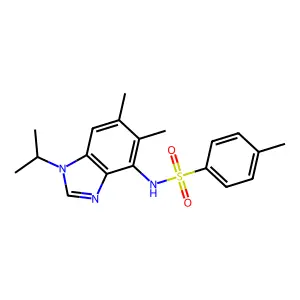 N-(1-isopropyl-5,6-dimethyl-1H-1,3-benzimidazol-4-yl)-4-methylbenzenesulfonamide structure