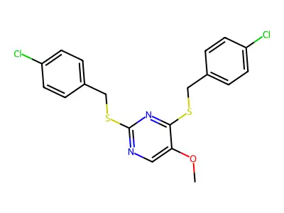 2,4-Bis((4-chlorobenzyl)sulfanyl)-5-methoxypyrimidine structure