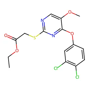 Ethyl 2-((4-(3,4-dichlorophenoxy)-5-methoxy-2-pyrimidinyl)sulfanyl)acetate structure