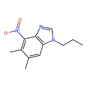 5,6-dimethyl-4-nitro-1-propyl-1H-1,3-benzimidazole structure