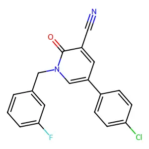 5-(4-Chlorophenyl)-1-(3-fluorobenzyl)-2-oxo-1,2-dihydro-3-pyridinecarbonitrile structure