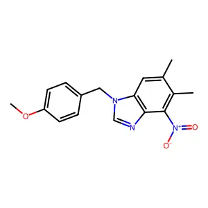1-(4-methoxybenzyl)-5,6-dimethyl-4-nitro-1H-1,3-benzimidazole structure