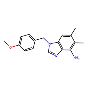 1-(4-methoxybenzyl)-5,6-dimethyl-1H-1,3-benzimidazol-4-amine structure