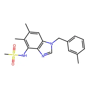N-[5,6-dimethyl-1-(3-methylbenzyl)-1H-1,3-benzimidazol-4-yl]methanesulfonamide structure