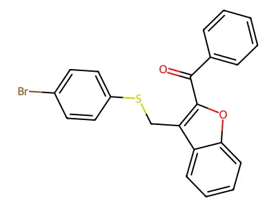 (3-{[(4-Bromophenyl)sulfanyl]methyl}-1-benzofuran-2-yl)(phenyl)methanone structure