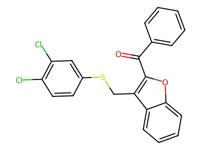 (3-{[(3,4-Dichlorophenyl)sulfanyl]methyl}-1-benzofuran-2-yl)(phenyl)methanone structure